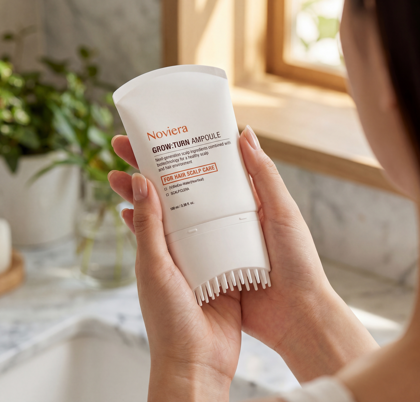 Noviera GROWTURN Hair Growth Serum with Built-in Brush